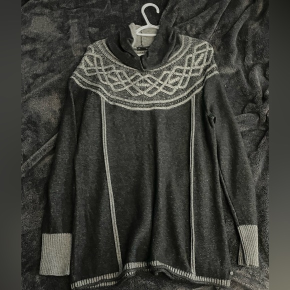 eddie bauer grey and white knit sweater - Picture 1 of 3